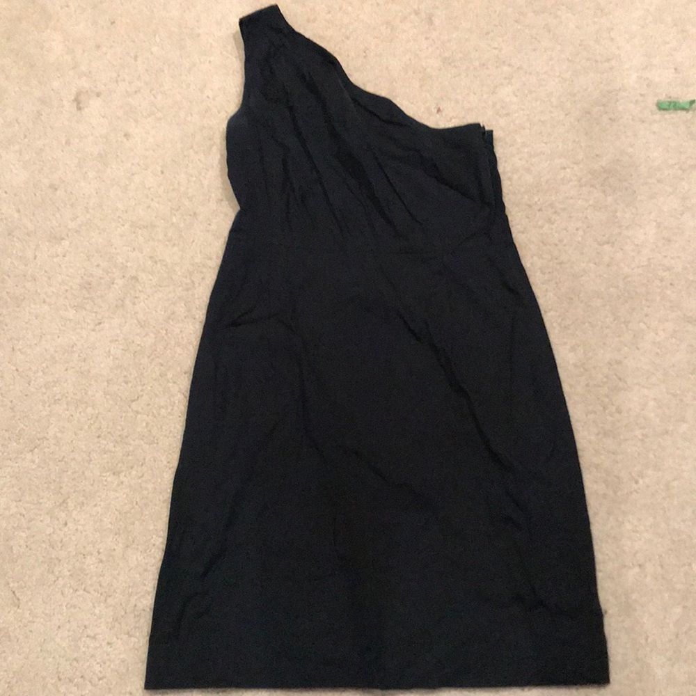 JCrew one shoulder black cotton sun dress